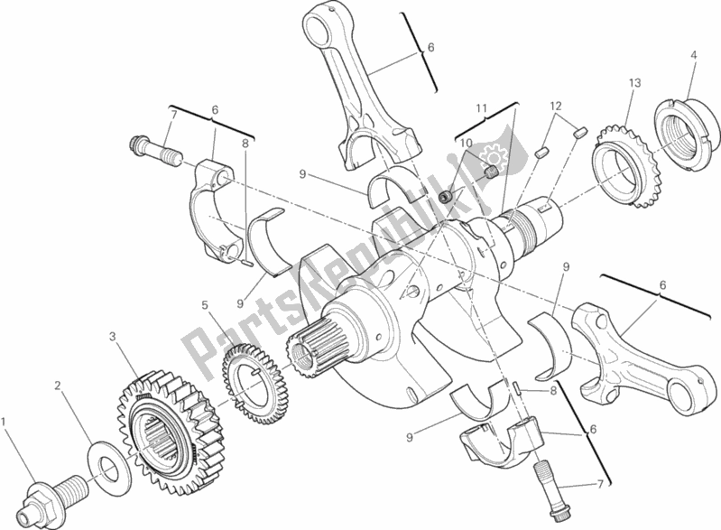 Alle onderdelen voor de Drijfstangen van de Ducati Superbike 1199 Panigale ABS USA 2013